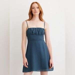 DYNAMITE Fit and Flare Dress in Orion Blue
